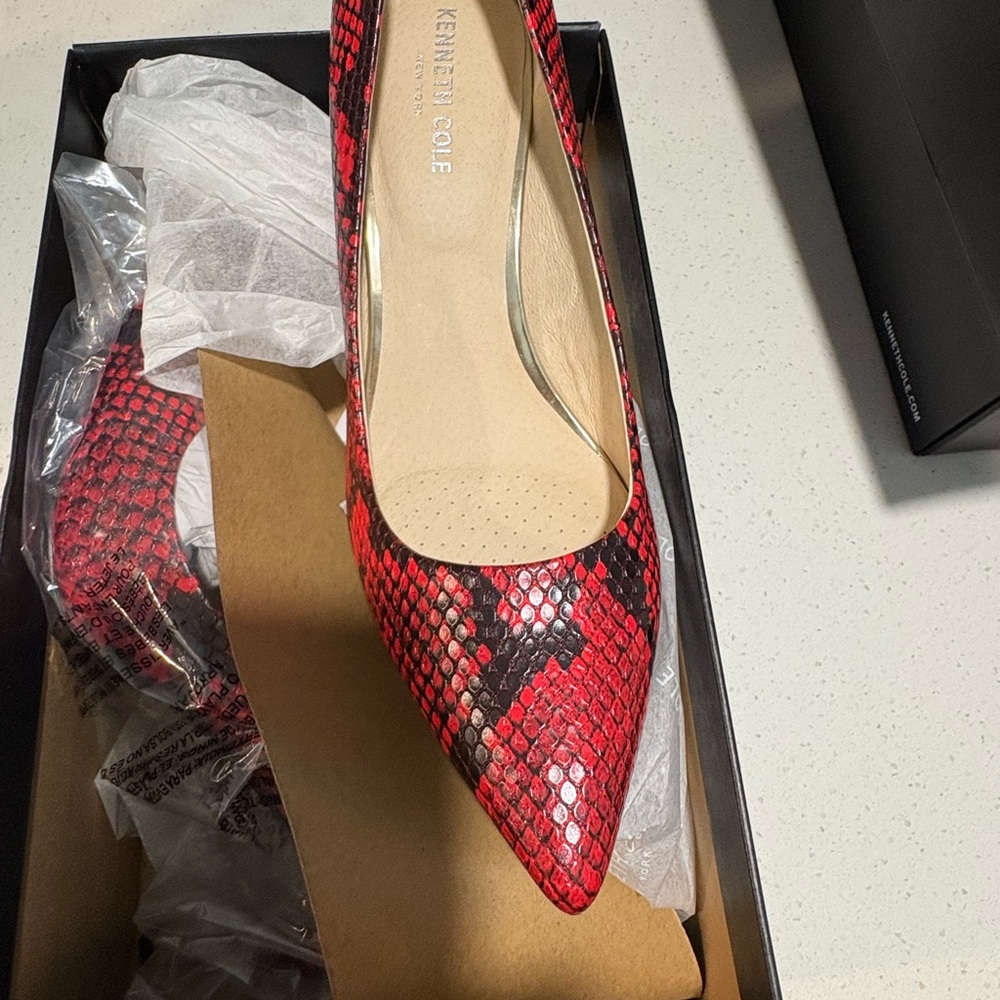 Kenneth Cole Women's Red Snake Print Heels